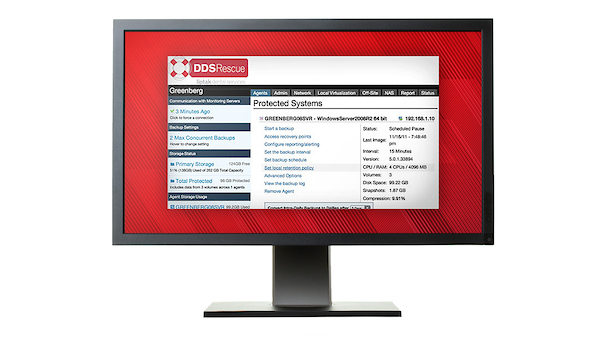 Desktop view of DDS Rescue backup and recovery system