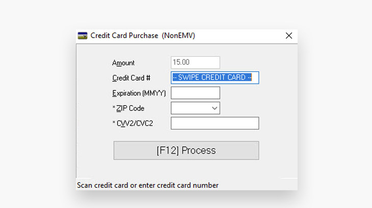 Screenshot of Eaglesoft Card payments showing a credit card purchase