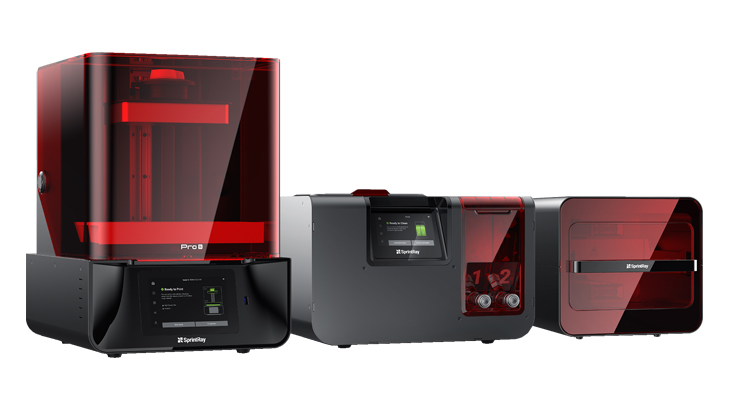 Pro95 S 3D printer, ProCure 2 post-curing system, ProWash S wash/dry system