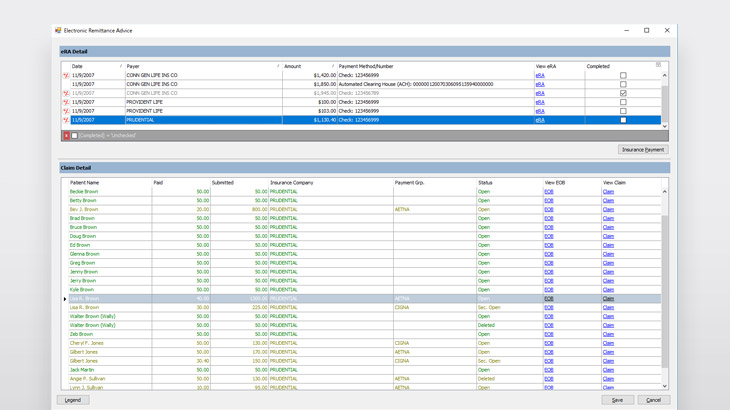 Screenshot of Eaglesoft Insurance Suite showing eRA information