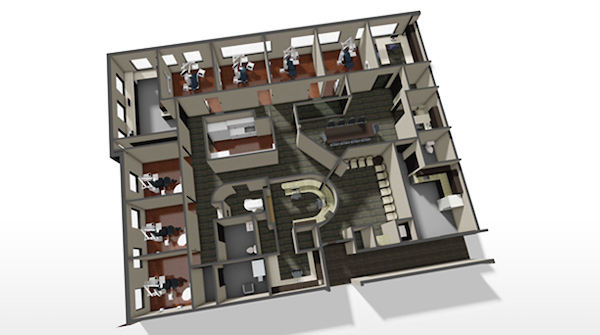 3D image of a dental office design