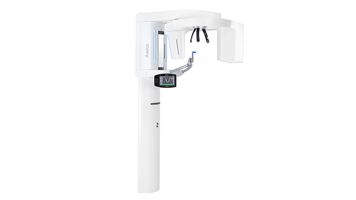 Side view of Dentsply Sirona Axeos 3D/2D Conebeam Imaging System