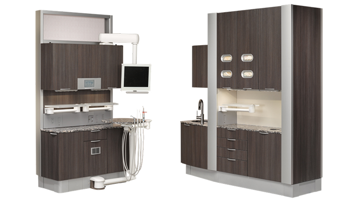 A-dec Inspire 500 dental cabinet, front view