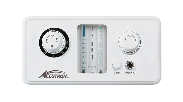Accutron Ultra PC% analog cabinet mount nitrous oxide flowmeter