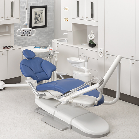 A-dec 411 dental chair in operatory