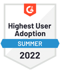 G2 Highest User Adoption Award Summer 2022 for Eaglesoft software