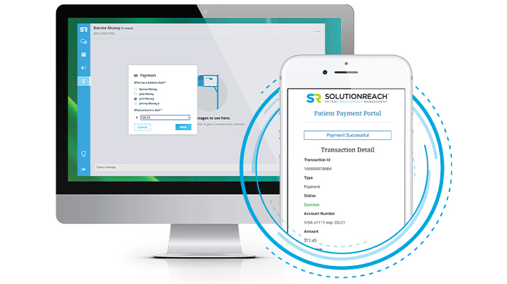 Transaction detail screen of Solutionreach software