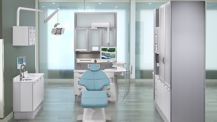 A-dec Inspire 500 dental cabinetry in the operatory