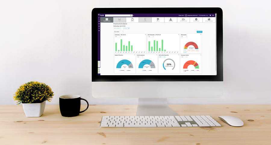 Fuse Dental Software practice-at-a-glance screen