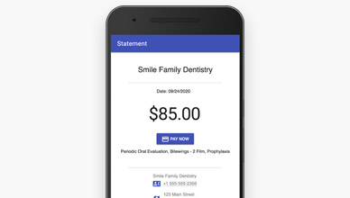 Phone screenshot of Fuse Card Payments for dental practices