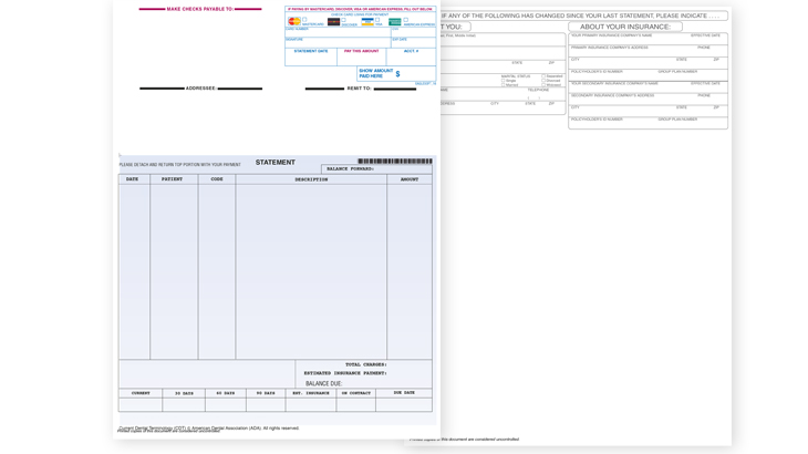 Example of a billing statement