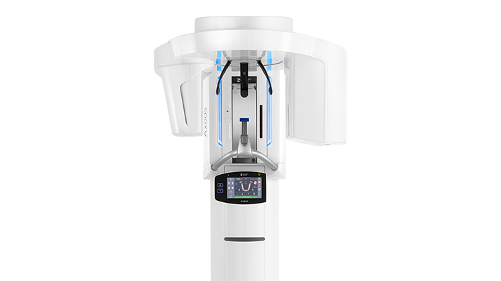 closeup view of Dentsply Sirona Axeos 3D/2D Conebeam Imaging System