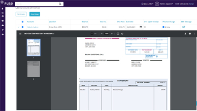 Screenshot of Fuse eStatements for dental practices