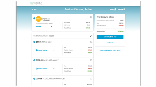 CarePay+ screenshot showing membership plan information